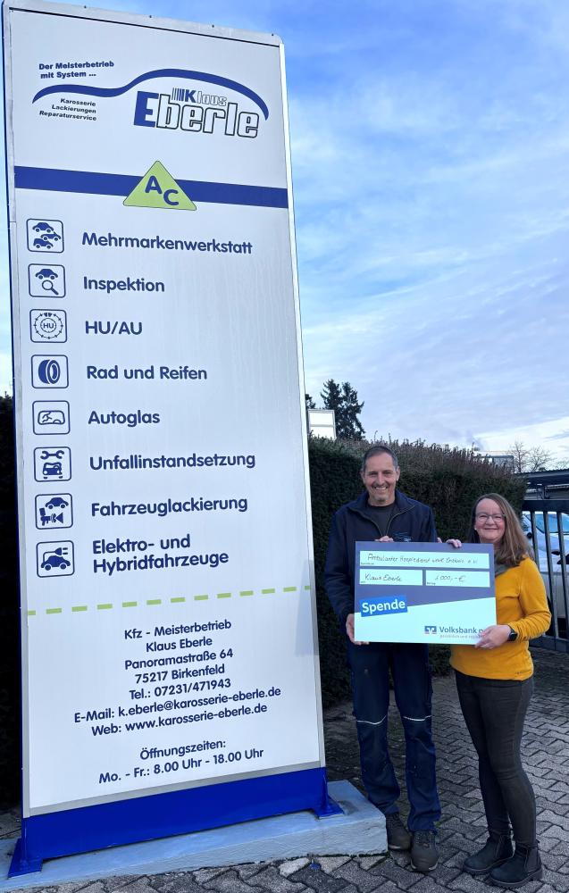 von links: Klaus Eberle und Elke Bachteler.  Bild: Ambulanter Hospizdienst westlicher Enzkreis e.V